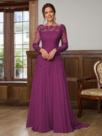 Dorothea Elise Orchid front view mother of the bride dress