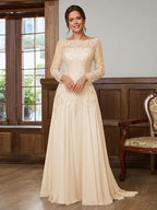 Dorothea Elise Peach back view mother of the bride dress