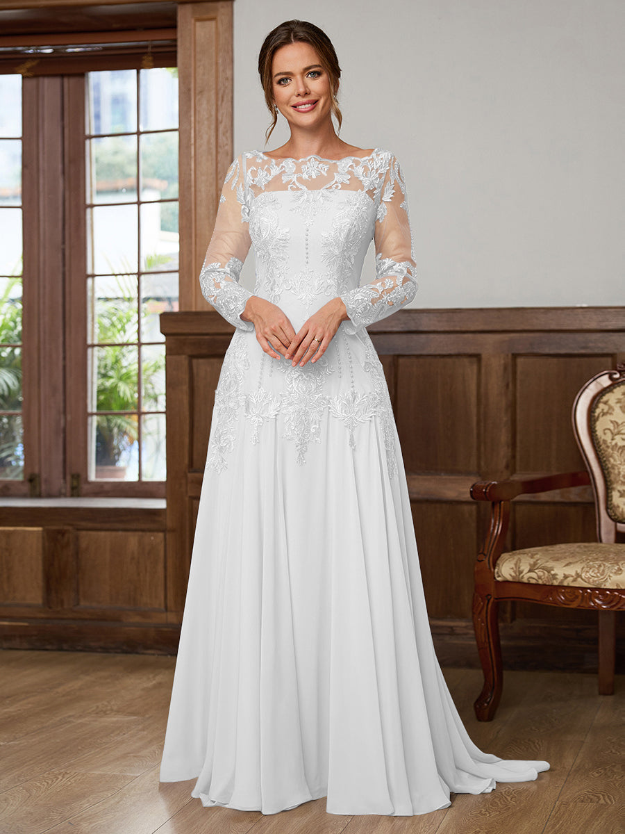 Dorothea Elise White front view mother of the bride dress