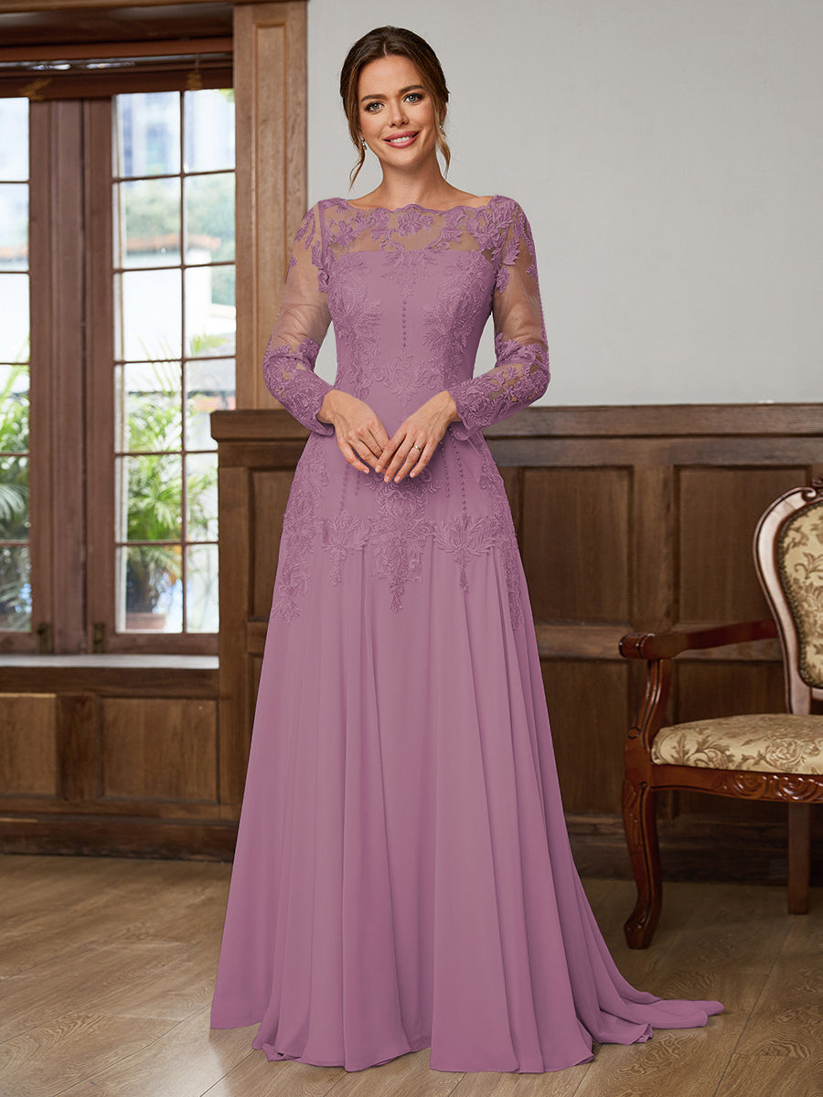 Dorothea Elise Wisteria front view mother of the bride dress