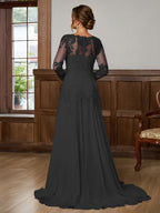 Dorothea Elise Black back view mother of the bride dress