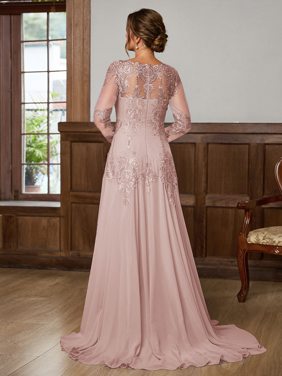 Dorothea Elise Blush back view mother of the bride dress