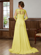 Dorothea Elise Daffodil back view mother of the bride dress