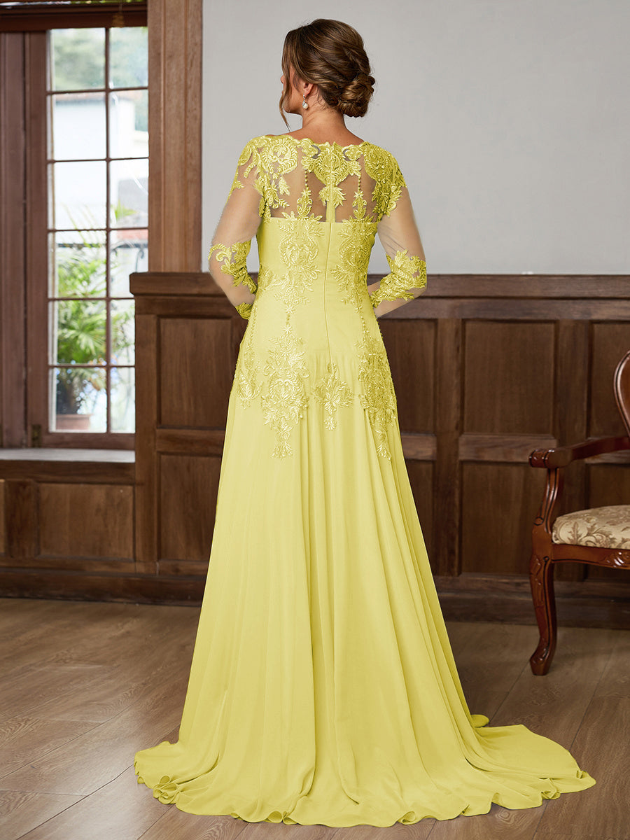 Dorothea Elise Daffodil back view mother of the bride dress