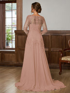 Dorothea Elise Dusty Rose back view mother of the bride dress