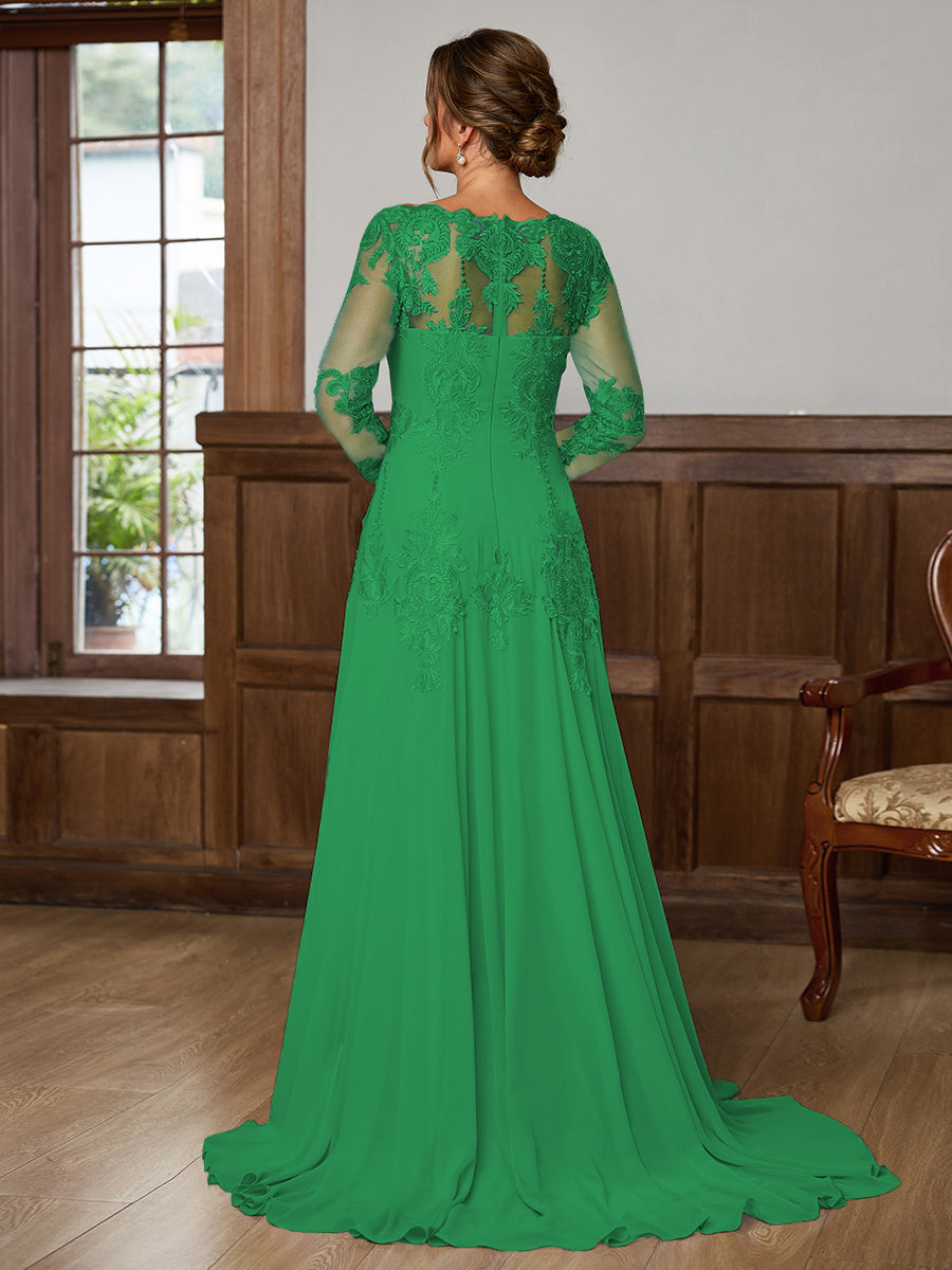 Dorothea Elise Emerald back view mother of the bride dress