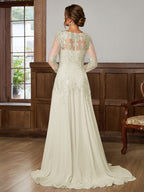 Dorothea Elise Silver side view mother of the bride dress