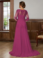 Dorothea Elise Fuchsia back view mother of the bride dress