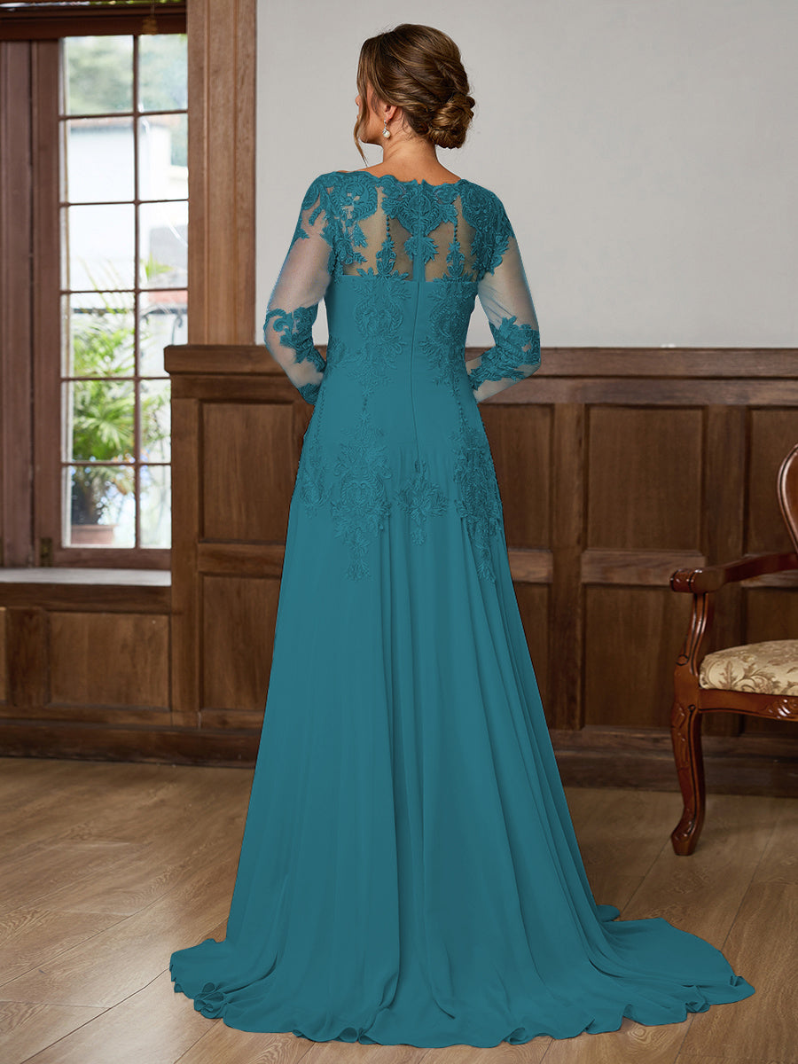 Dorothea Elise Navy Blue fabric detail mother of the bride dress