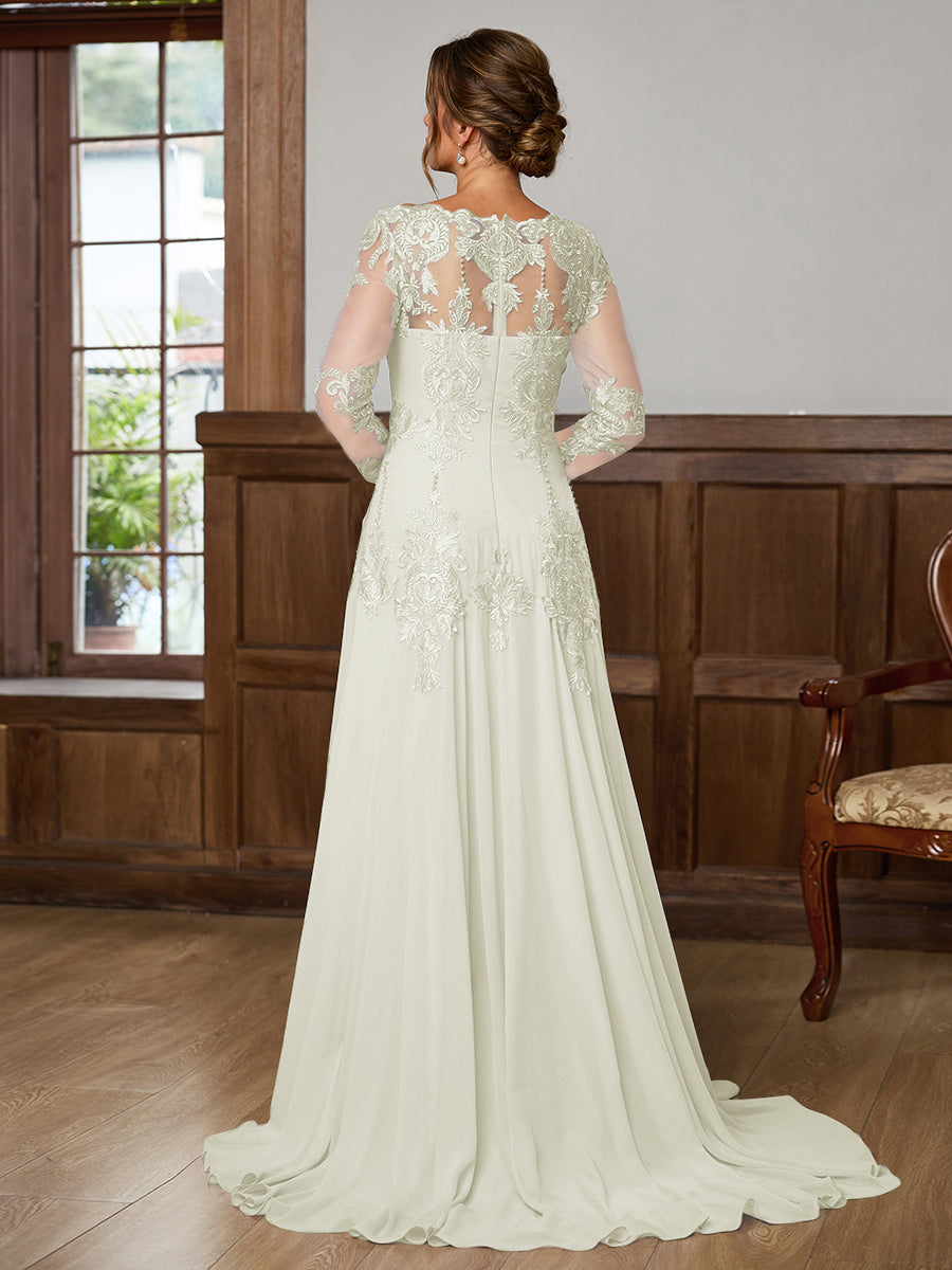 Dorothea Elise Ivory back view mother of the bride dress