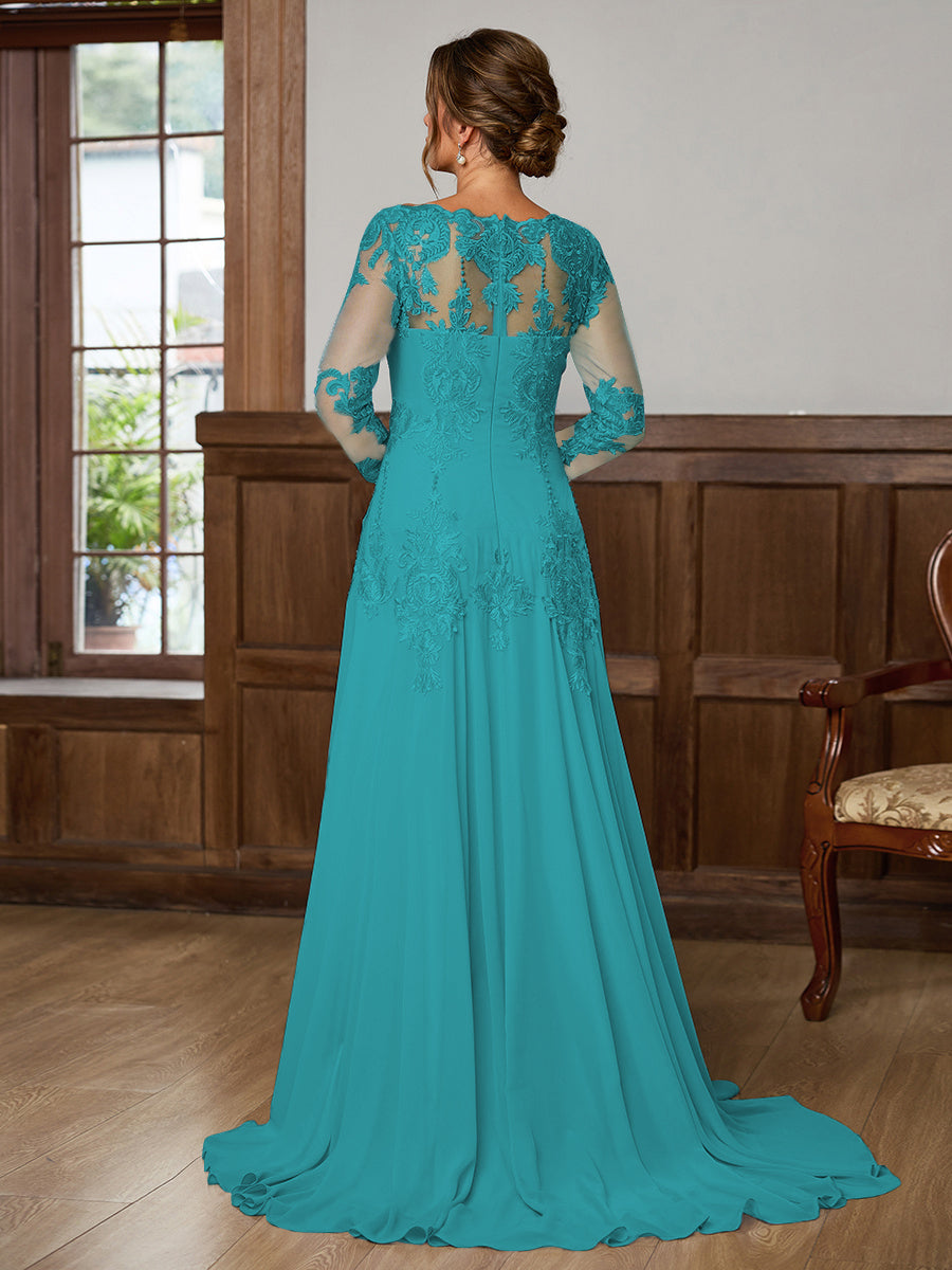 Dorothea Elise Jade back view mother of the bride dress