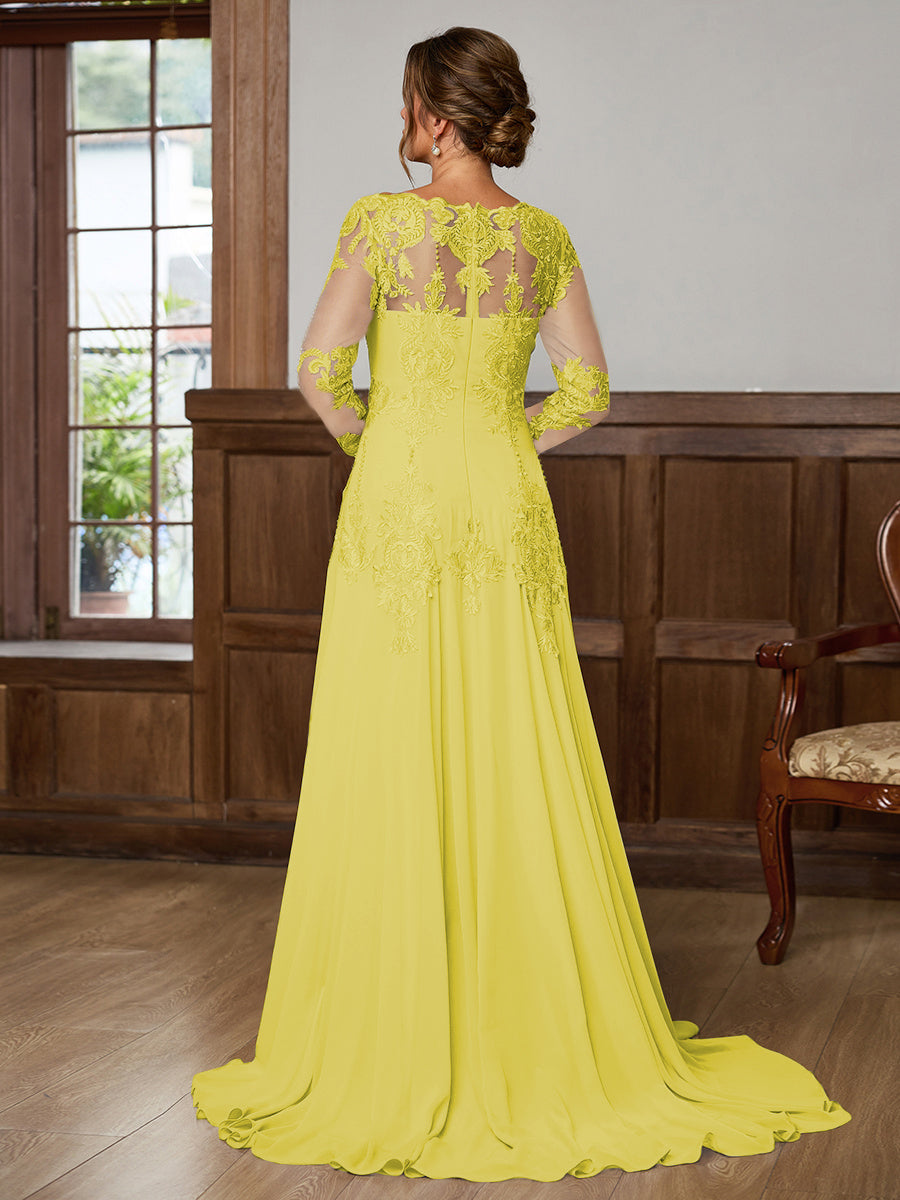 Dorothea Elise Yellow back view mother of the bride dress