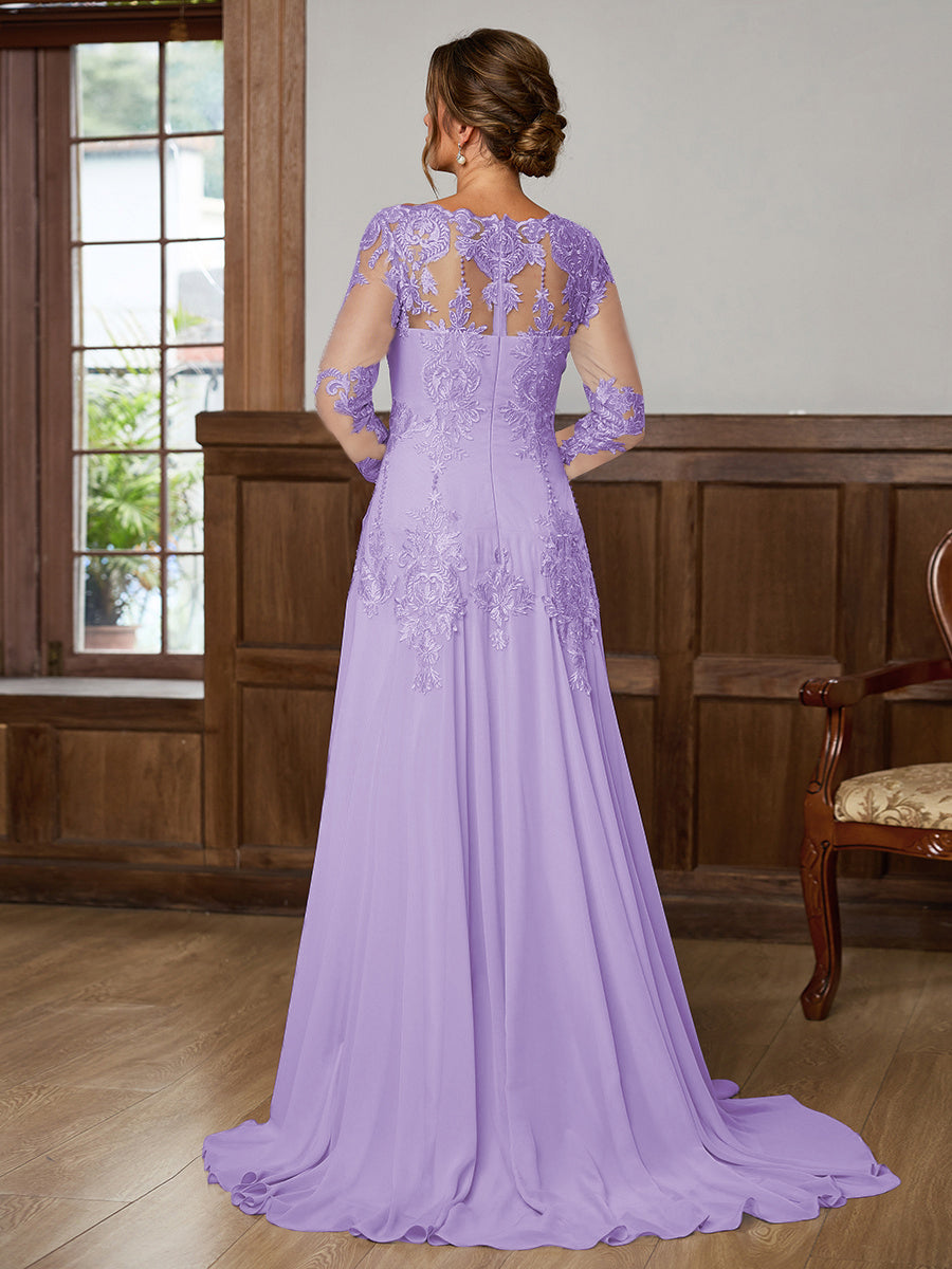 Dorothea Elise Lilac back view mother of the bride dress