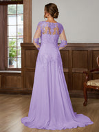 Dorothea Elise Lilac back view mother of the bride dress