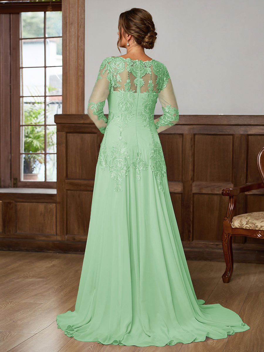 Dorothea Elise Mint Green back view mother of the bride dress