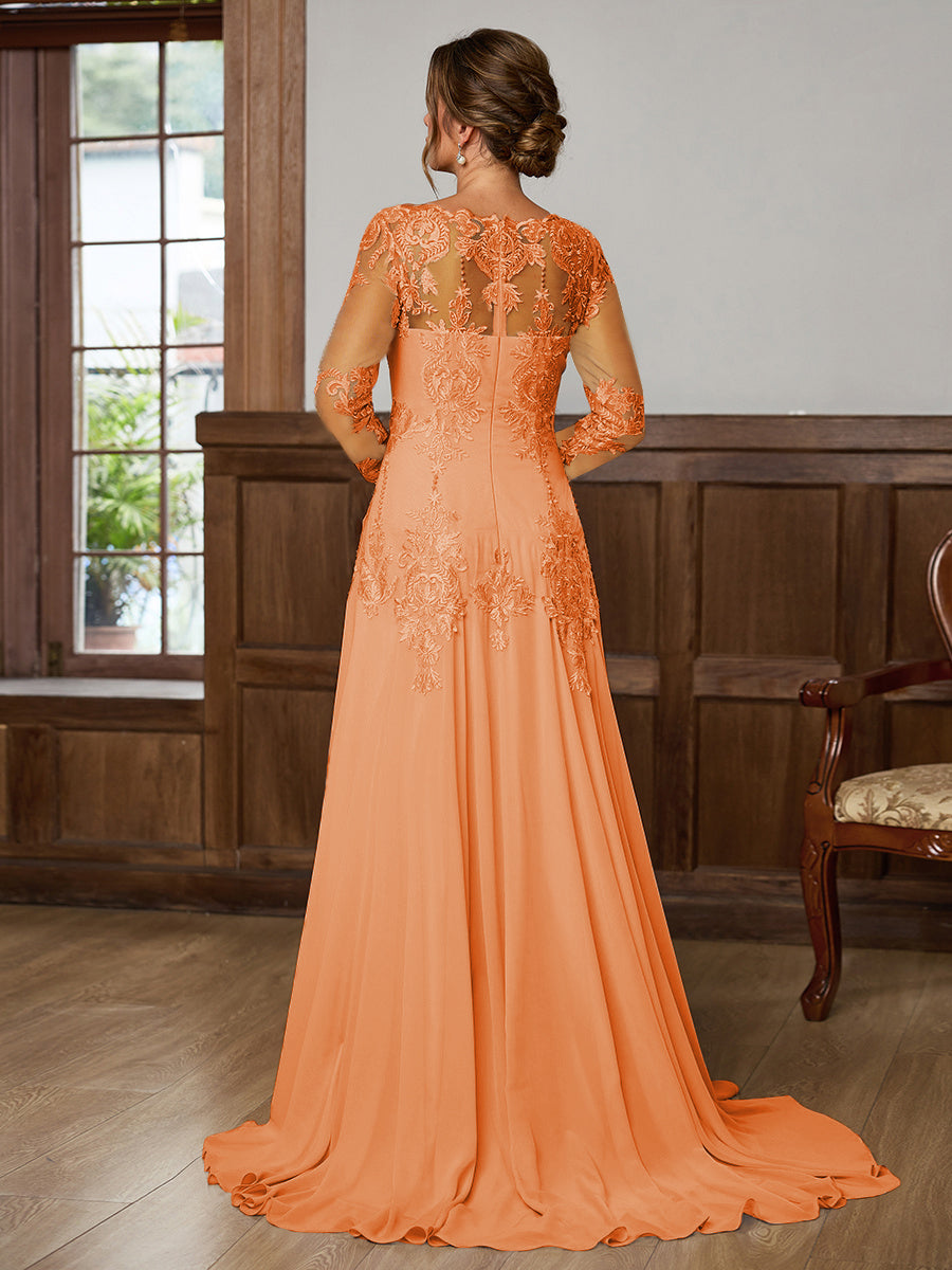 Dorothea Elise Orange back view mother of the bride dress
