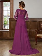 Dorothea Elise Orchid side view mother of the bride dress