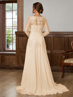 Dorothea Elise Peach bodice detail mother of the bride dress