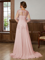 Dorothea Elise Rose Pink back view mother of the bride dress