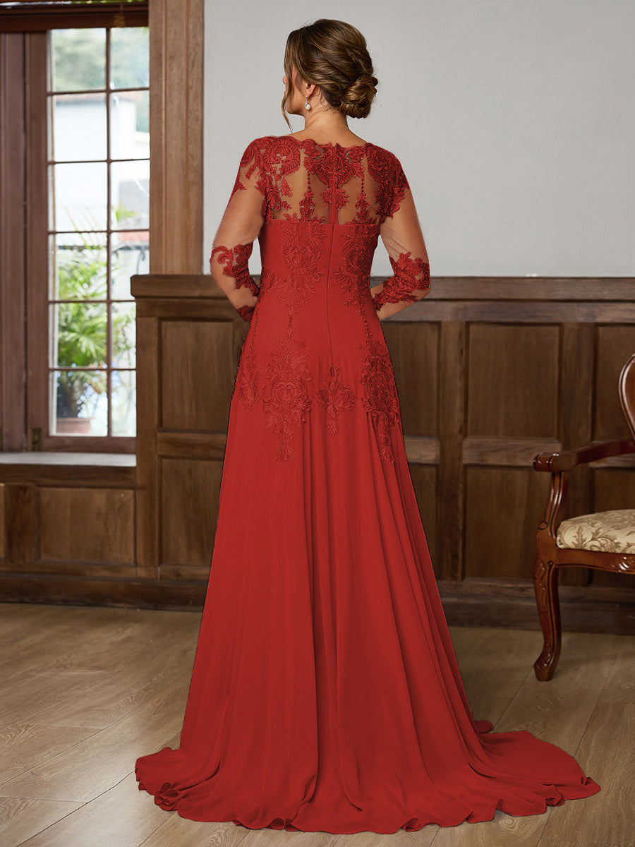 Dorothea Elise Red back view mother of the bride dress