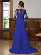 Dorothea Elise Royal Blue back view mother of the bride dress