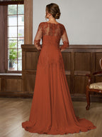 Dorothea Elise Rust back view mother of the bride dress