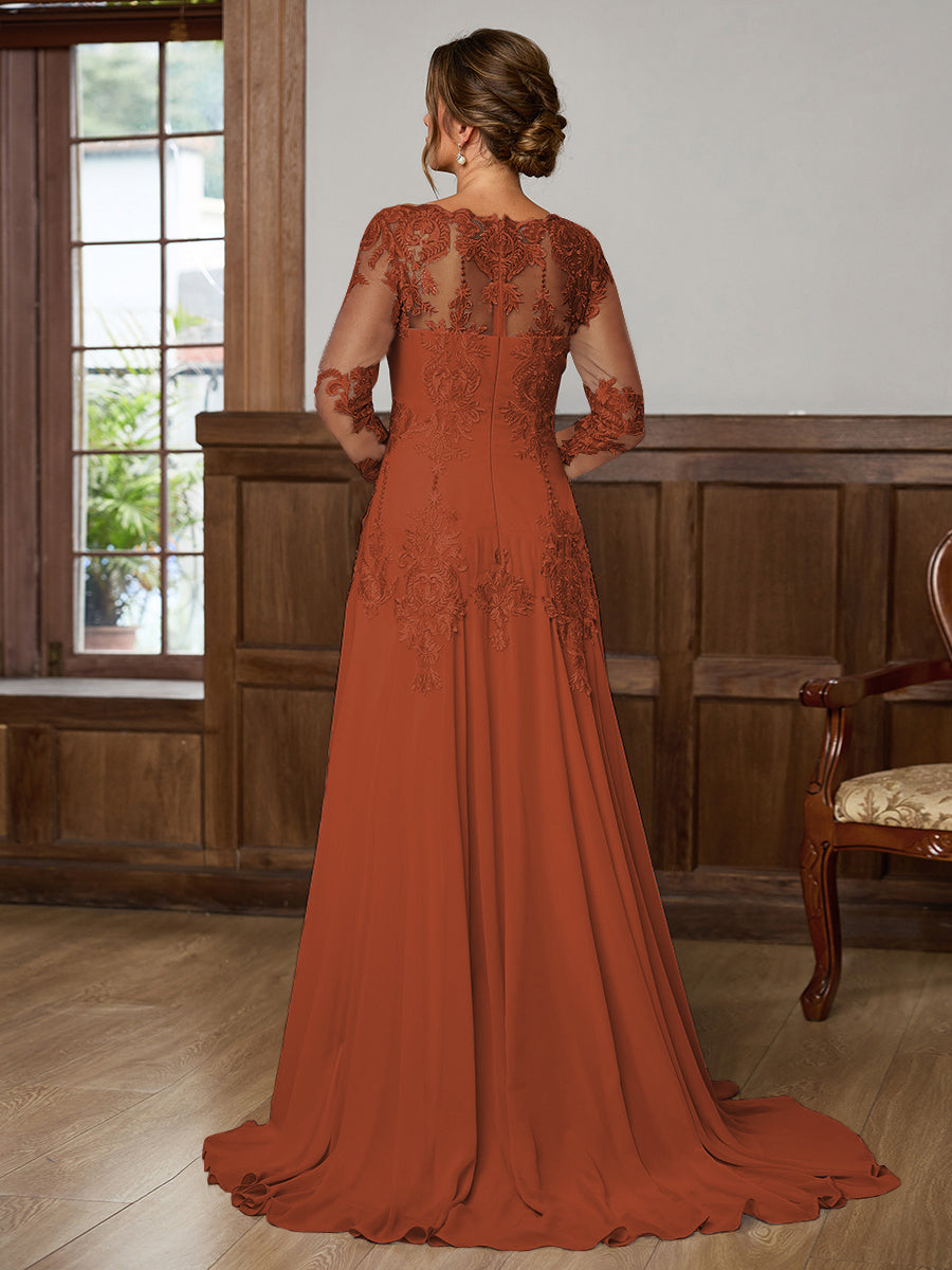 Dorothea Elise Rust back view mother of the bride dress