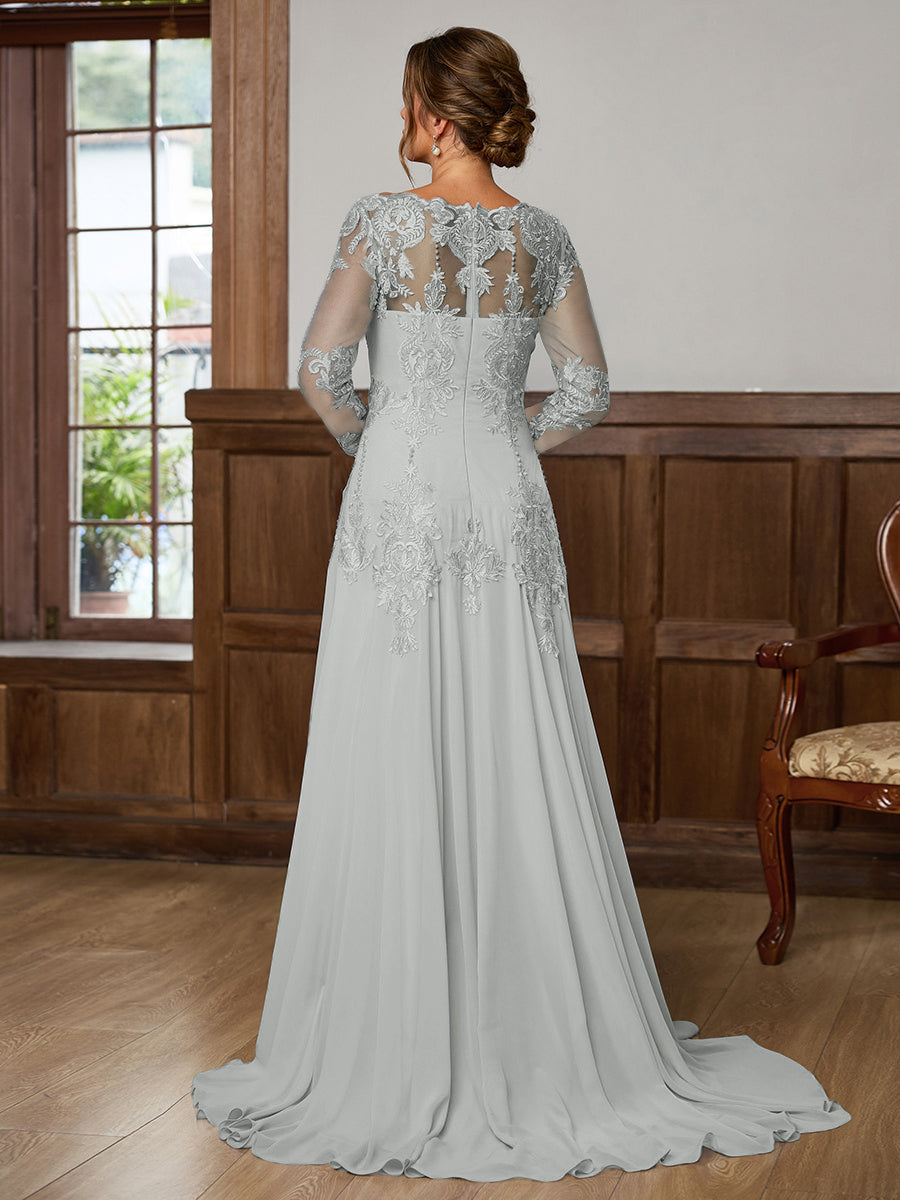 Dorothea Elise Silver bodice detail mother of the bride dress