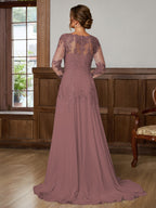 Dorothea Elise Mauve back view mother of the bride dress