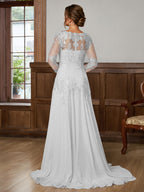 Dorothea Elise White back view mother of the bride dress