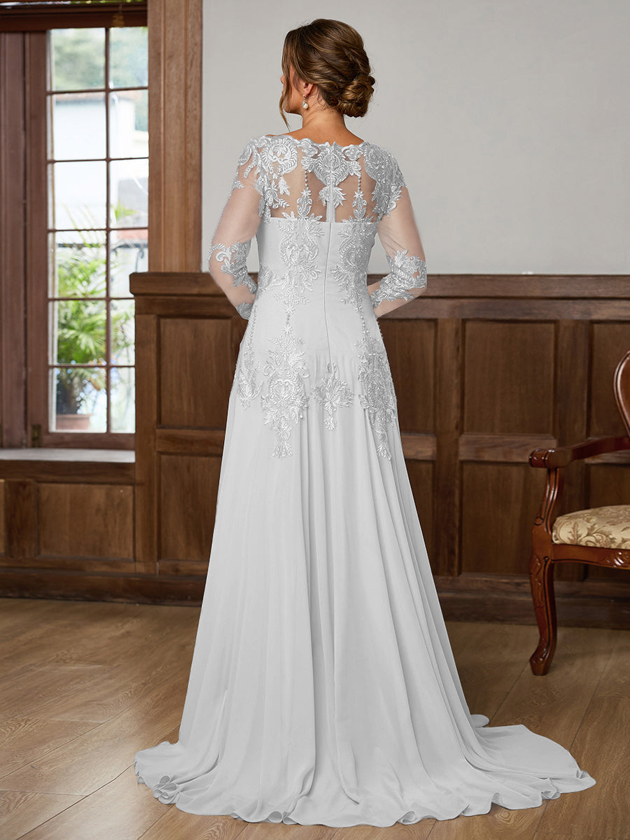 Dorothea Elise White back view mother of the bride dress