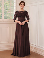 Rebecca Grace Brown front view mother of the bride dress