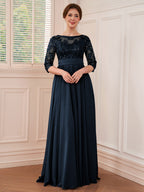 Rebecca Grace Navy Blue front view mother of the bride dress