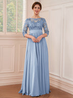 Rebecca Grace Lavender front view mother of the bride dress