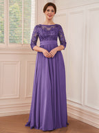Rebecca Grace Orchid back view mother of the bride dress