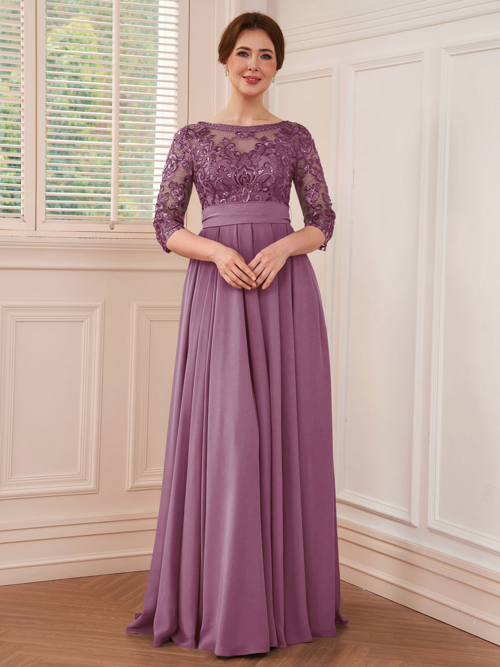 Rebecca Grace Wisteria front view mother of the bride dress