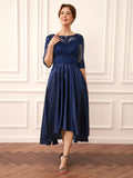 Althea Elise Navy Blue front view mother of the bride dress