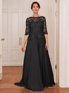 Olivia Mae Black front view mother of the bride dress
