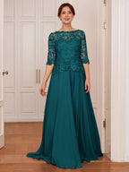 Olivia Mae Navy Blue side view mother of the bride dress
