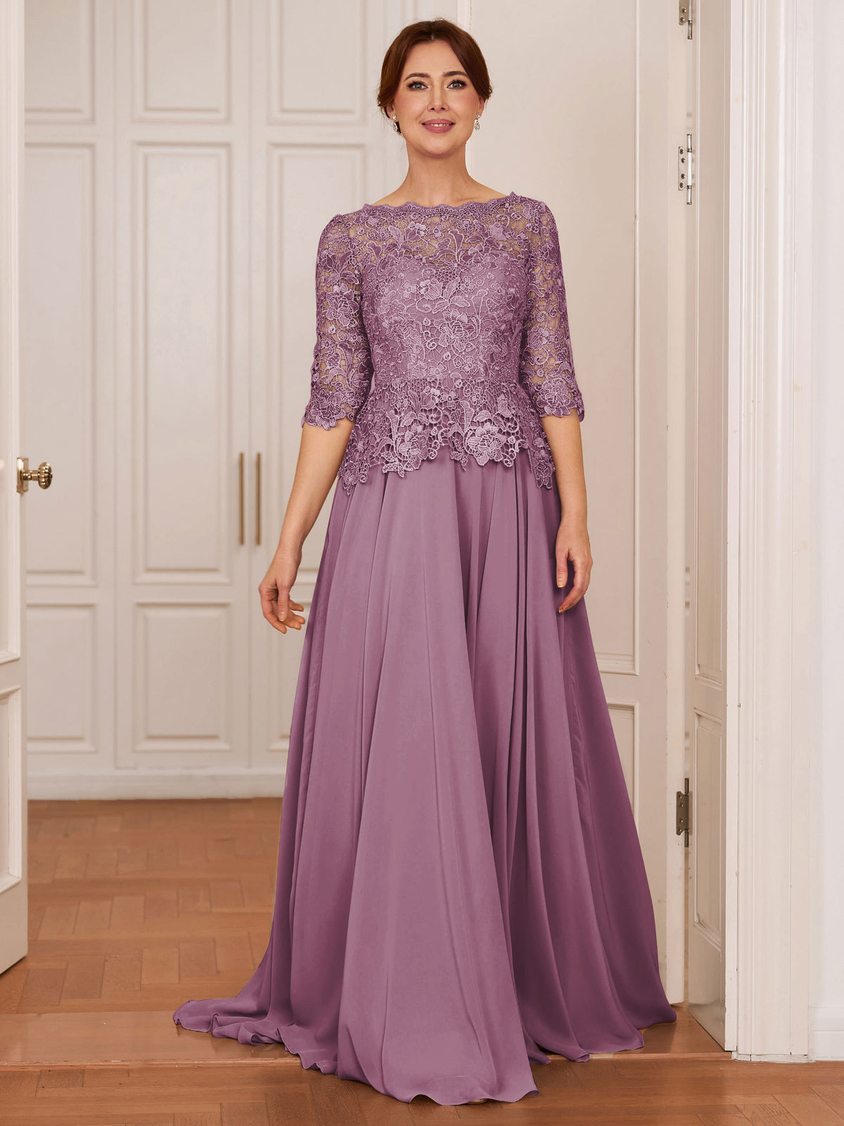 Olivia Mae Wisteria front view mother of the bride dress