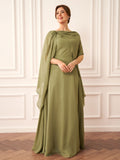 Yara Mae Sage Green front view mother of the bride dress