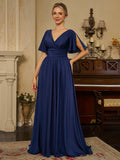 Sienna Marie Navy Blue front view mother of the bride dress