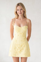 Ksenia Yellow side view homecoming dress