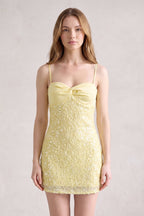 Jessalyn Yellow side view homecoming dress