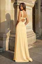 Sky Blue Satin Mermaid Evening Dress with Sweetheart Neckline and Slit