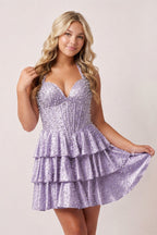 Jessamine Lavender side view homecoming dress