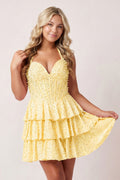 Jessamine Yellow front view homecoming dress