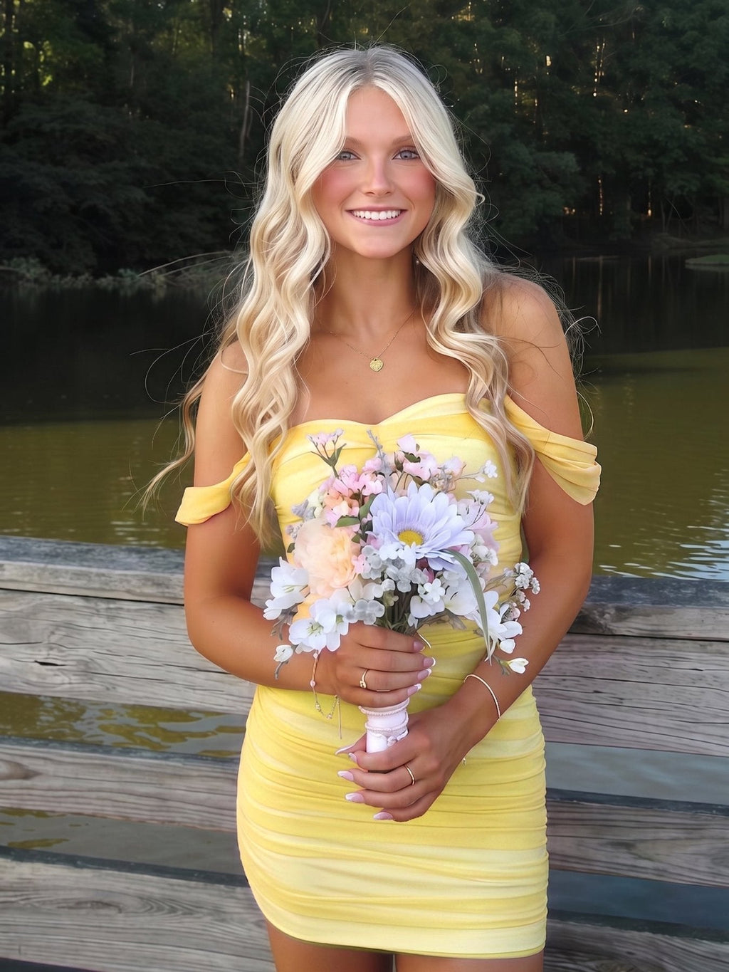 Pink Off The Shoulder Tulle Short Homecoming Dresses