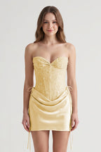 Pink Sweetheart Sheath Corset Ruched Satin Homecoming Dress with Beading