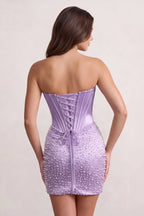 Yellow Sweetheart Sheath Satin Corset Homecoming Dress With Pearl